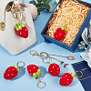 6Pcs Handmade Crochet Wool Strawberry Keychains KEYC-NB00003-4