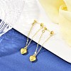 2 Pairs 2 Colors Heart Alloy Dangle Stud Earrings EJEW-JE06366-3