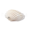 Natural Clam Shell & Smiling Face Handmade Polymer Clay Pendants PALLOY-JF03802-02-5