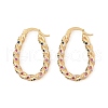 Brass Micro Pave Cubic Zirconia Hoop Earrings for Women EJEW-U033-01G-4