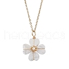 Natural & Synthetic Mixed Gemstone Clover Pendant Necklaces NJEW-JN05132-3