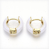 Brass Huggie Hoop Earrings EJEW-S209-01F-2