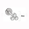 316L Surgical Stainless Steel & G23 Titanium & Crystal Rhinestone Flat Round Cartilage Earrings WGA7630-28-1