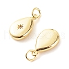 Brass Micro Pave Clear Cubic Zirconia Pendants X-ZIRC-P094-10G-RS-3