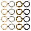 Hobbspring 24Pcs 4 Colors Alloy Spring Gate Rings FIND-HS0001-26C-1