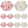 Gorgecraft 8Pcs 2 Colors Hexagon with Heart Pattern Silicone Focal Beads SIL-GF0001-52-1