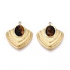 304 Stainless Steel Pave Natural Tiger Eye Pendants STAS-N109-193B-G-1