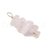 10Pcs 5 Styles Constellation Natural Citrine & Gold Rutilated Quartz & Tiger Eye & Citrine & White Moonstone Copper Wire Wrapped Chip Beaded Connector Charms PALLOY-JF02905-07-5