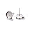 Non-Tarnish 304 Stainless Steel Stud Earring Settings X-STAS-H467-08P-10mm-1