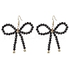 Bowknot Glass Beads Dangle Earrings for Women EJEW-JE06077-4