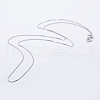 Anti-Tarnish Rhodium Plated 925 Sterling Silver Box Chain Necklaces STER-F039-45cm-03P-1