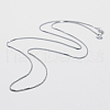 Anti-Tarnish Rhodium Plated 925 Sterling Silver Box Chain Necklaces STER-F039-40cm-04P-1