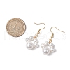 Round Shell Pearl Beads Dangle Earrings EJEW-JE06318-01-2