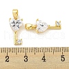Brass Micro Pave Clear Cubic Zirconia Pendants KK-G490-02G-3