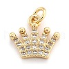 Brass Micro Pave Clear Cubic Zirconia Pendants ZIRC-O043-03G-1