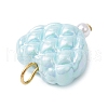 Opaque Acrylic Beads with ABS Plastic Imitation Pearl Beads and Iron Flat Head Pins Pendants PALLOY-JF03776-5