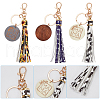 WADORN 3Pcs 3 Colors PU Leather Tassel Big Pendant Decorations with Wooden Mama Charm HJEW-WR0001-03-3