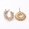 Brass Micro Pave Clear Cubic Zirconia Stud Earrings EJEW-L224-46G-2