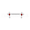 316L Surgical Stainless Steel Ruby Rhinestone Nipple Rings WG718B0-01-1