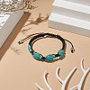 Synthetic Turquoise(Dyed) Tortoise Braided Bead Bracelet for Women BJEW-TA00225-01-5