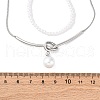 304 Stainless Steel Double Layered Necklaces NJEW-R026-28P-5