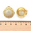 Brass Clear Cubic Zirconia Flat Round Stud Earrings EJEW-C147-06G-5