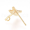 Brass Stud Earring Findings KK-Q735-142G-2