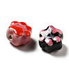 Handmade Printed Porcelain Beads PORC-F005-02-3