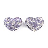 Heart Shaped Polymer Clay Rhinestone Beads CLAY-NH0002-01D-1