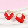 Brass Enamel Hoop Earrings EJEW-R032-05G-3
