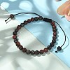 Synthetic Tiger Eye Round Bead Adjustable Braided Bracelets UO3136-16-1-1