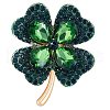 Cubic Zirconia Clover Brooch Pin JBR105A-1