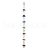 Flat Round with Tree of Life Natural & Synthetic Gemstone Chips Pendant Decorations HJEW-JM02335-1