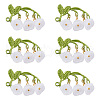 Lily of the Valley Glass Conntctor Charms PALLOY-TAC0098-1