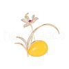 Orchid Alloy Rhinestone Brooch for Backpack Clothes PW-WGFDA20-01-5
