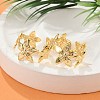 Flower Brass Cuff Rings for Women RJEW-B119-14G-02-2