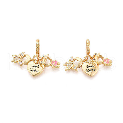 Brass Micro Pave Cubic Zirconia Pendants KK-N271-16G-1