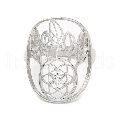 Non-Tarnish 304 Stainless Steel Woven Net/Web with Feather Adjustable Ring for Women RJEW-M149-26P-1
