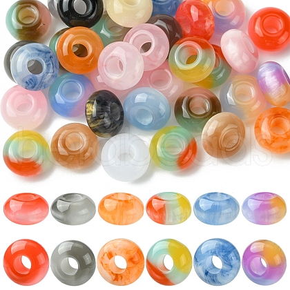 36Pcs 3 Styles Resin European Beads RESI-FS0001-72-1