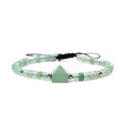 Natural Green Aventurine Braided Bead Bracelets for Women Men PW-WG825D4-02-1
