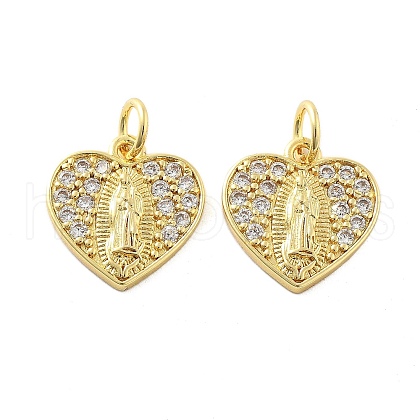 Brass Micro Pave Cubic Zirconia Pendants KK-C092-24N-G-1