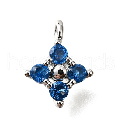 Brass Micro Pave Cubic Zirconia Pendants KK-D356-07A-P-1