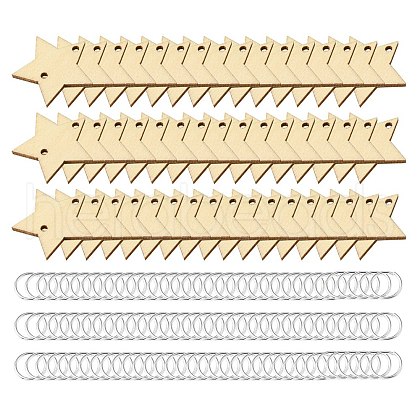 50Pcs Undyed Wood Connector Charms WOOD-FS0001-12B-1