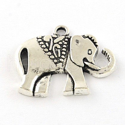 Elephant Tibetan Style Alloy Pendants TIBEP-R344-52AS-LF-1