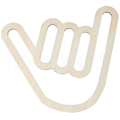 Wood Gesture Wall Decorative Stickers STIC-WH0010-09-1