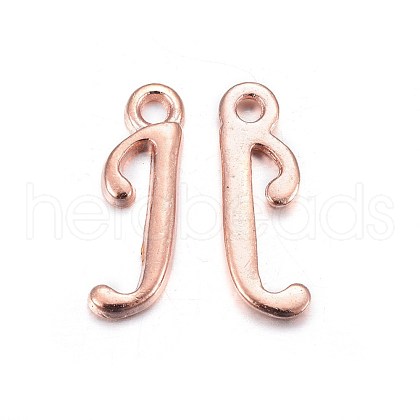 Rose Gold Plated Alloy Letter Pendants X-PALLOY-J718-01RG-J-1