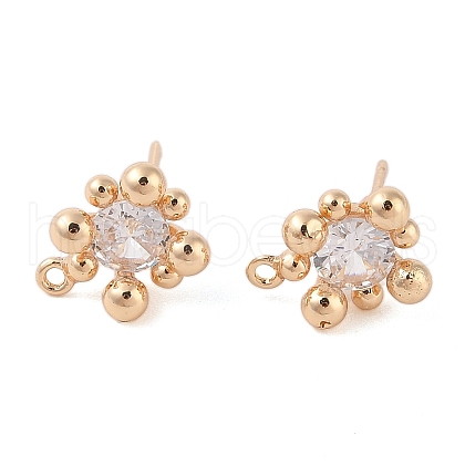 Brass Stud Earring Findings KK-N256-10G-1