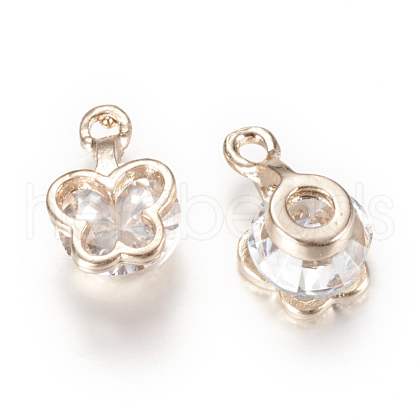 Alloy Cubic Zirconia Charms ZIRC-Q003-15KC-1