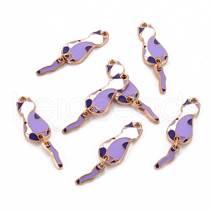 Eco-Friendly Alloy Enamel Pendants ENAM-T011-84B-NR-1