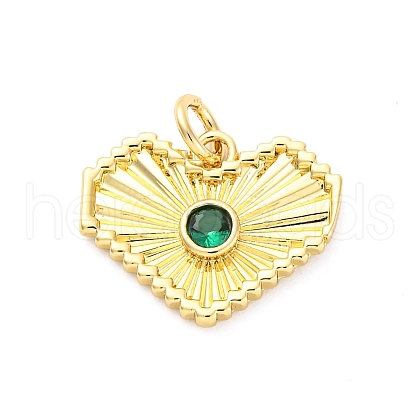 Brass Micro Pave Cubic Zirconia Pendants KK-D325-61G-01-1